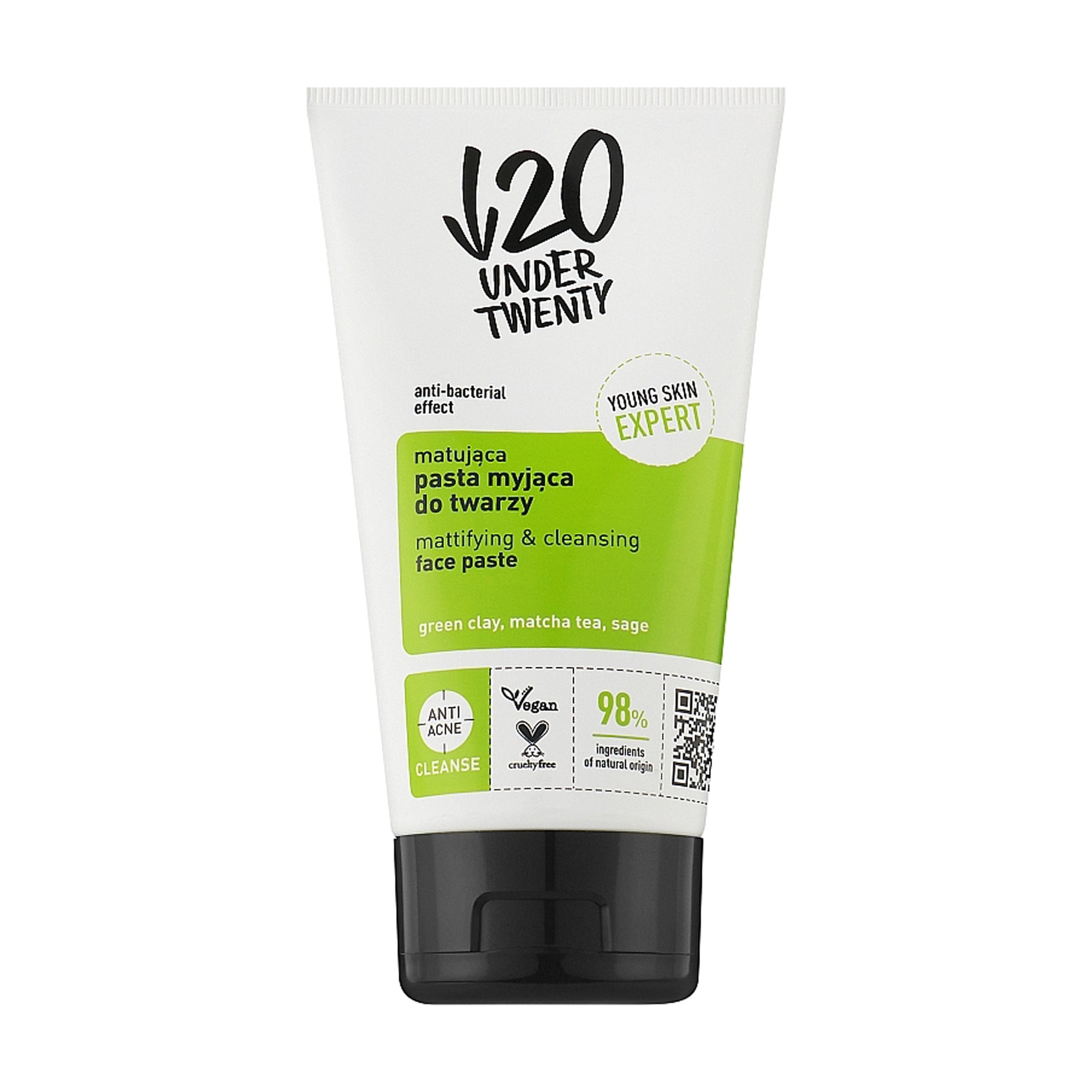 Матувальна очищувальна паста для обличчя Under Twenty Mattifying &amp; Cleansing Fae Paste, 150 мл
