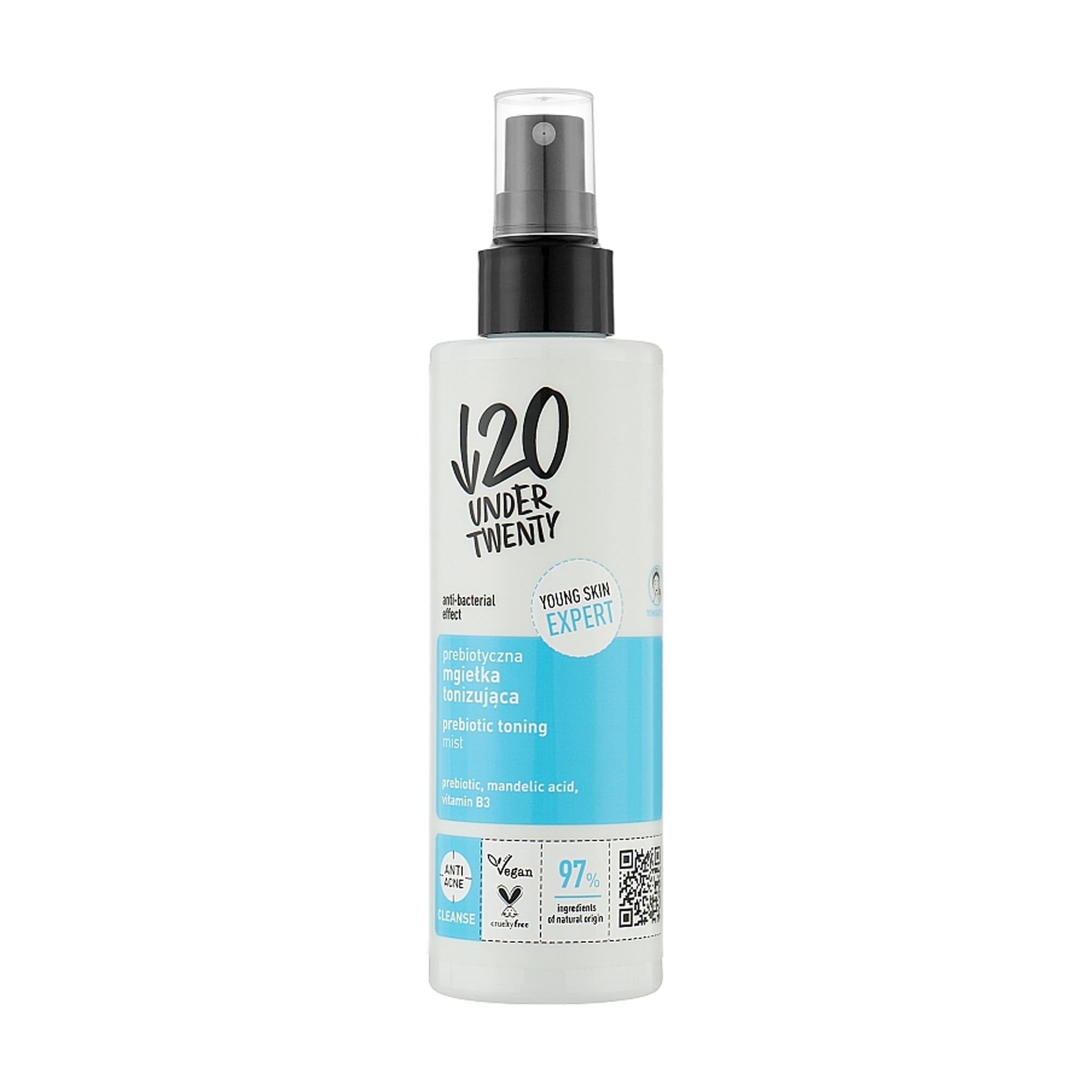 Тонізувальний пробіотичний спрей для обличчя Under Twenty Prebiotic Toning Mist, 200 мл